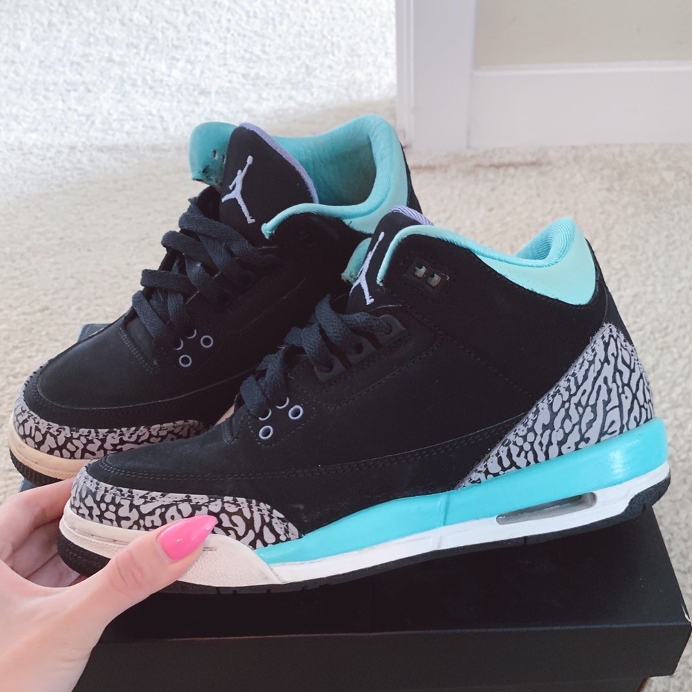 Air jordan 3 retro gg bleached turqoise sneakers